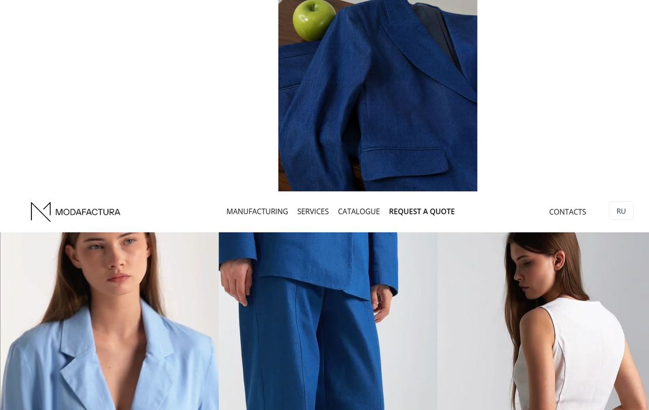 Modafactura homepage in English