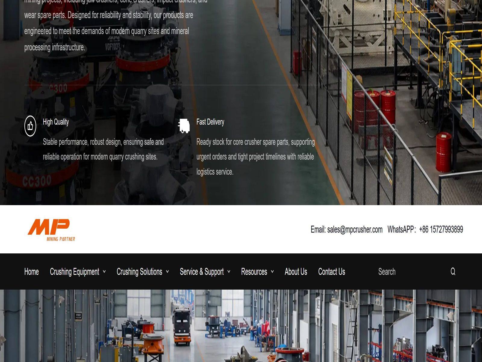 Crushing equipment catalogue page